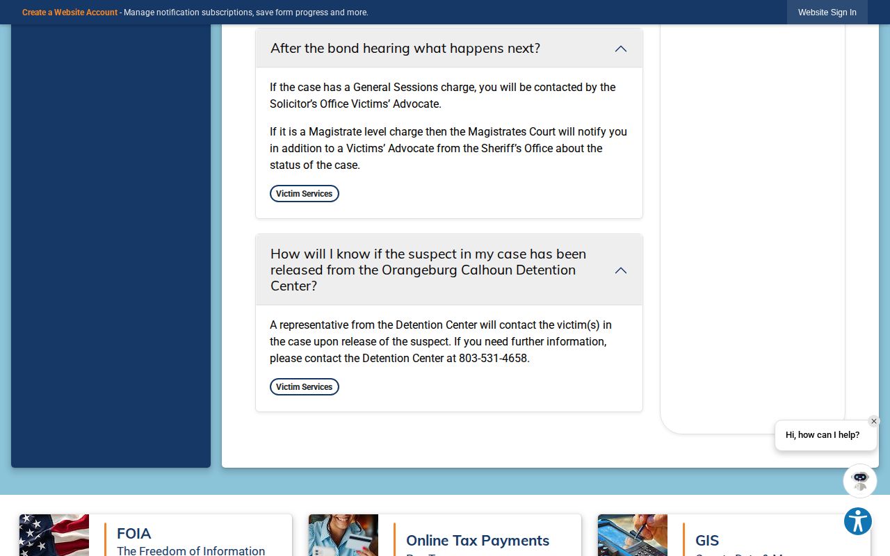 Calhoun County detention release status FAQ