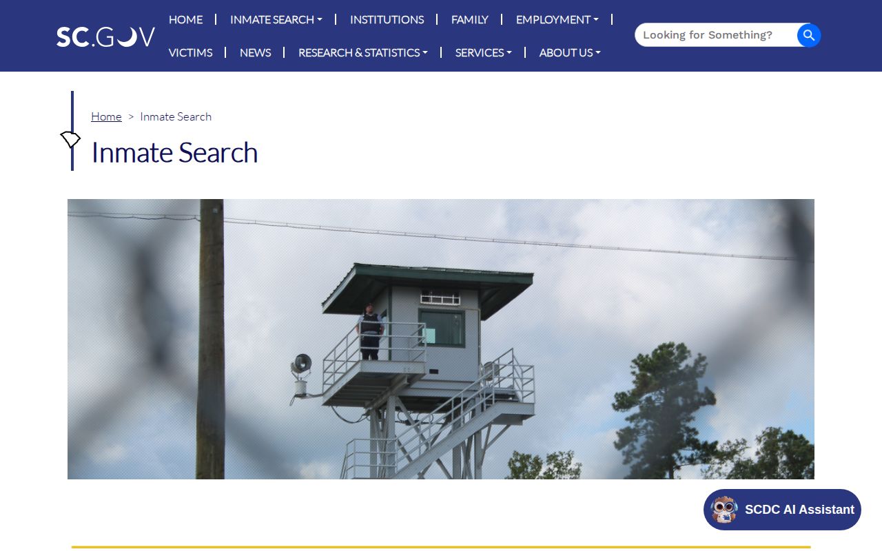 SCDC public inmate search scope disclaimer